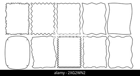 Gezackte Linienform, Rechtecke in schwarzem Farbvektor Stock Vektor