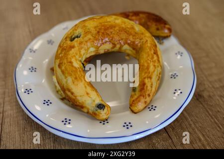 Bratislavske Rozky nannte auch Pressburg oder Bratislava Rolls, ein halbmondförmiges Gebäck mit Mohnsamen Stockfoto