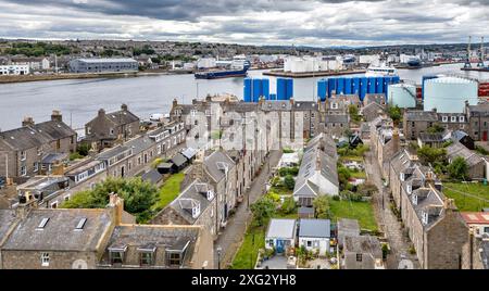 Footdee oder Fittie Aberdeen ein altes Fischerdorf am östlichen Ende des Hafens von Aberdeen mit kleinen Gärten Stockfoto