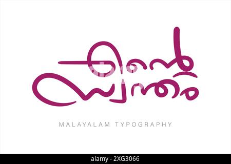 Malayalam Typografie Letterstil. Stock Vektor