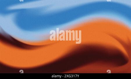 Abstrakter, körniger Hintergrundverlauf mit Blaubraun- und Orangetönen Stockfoto