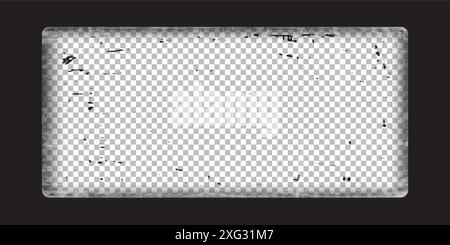 Überlagerung des Suchergebnisses der Videokamera. Kamera- und binokulare Frame-Vektorvorlage. Schwarze Linien auf transparentem Hintergrund. Stock Vektor