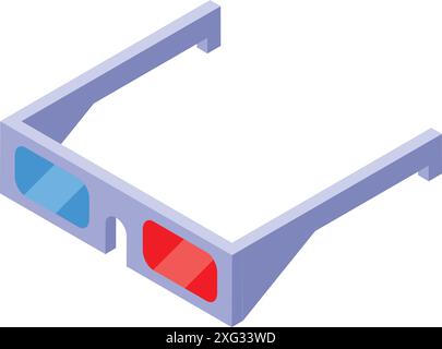 Isometrie 3D-Brille, perfekt für Projekte im Zusammenhang mit Unterhaltung, Filmen und visuellen Erlebnissen Stock Vektor