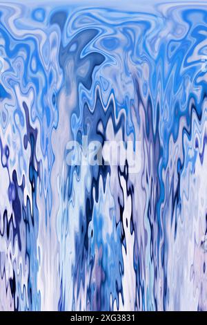 Abstrakter Hintergrund der verlaufsblauen 3D-fließenden Flüssigkeitstextur Stockfoto