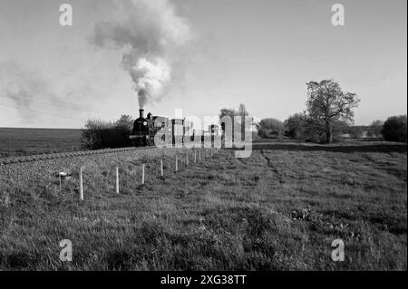 '30053' und ein kurzer Güterzug. Gesehen hier zwischen Northiam und Wittersham Road. Stockfoto