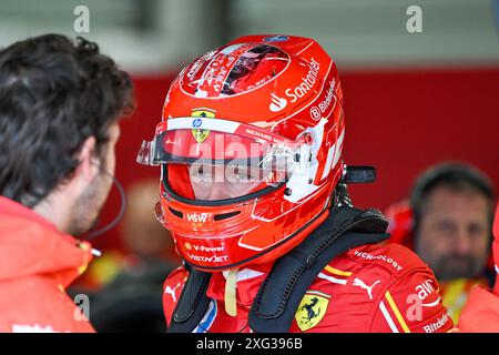 Towcester, Großbritannien. Juli 2024. Charles Leclerc während des Trainings 3 beim Formel 1 Qatar Airways Grand Prix in Silverstone, Towcester, Northamptonshire, Großbritannien. Quelle: LFP/Alamy Live News Stockfoto