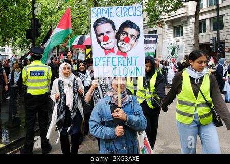 London, Großbritannien. Juli 2024. Freier palästinensermarsch durch das Zentrum Londons. Quelle: Matthew Chattle/Alamy Live News Stockfoto