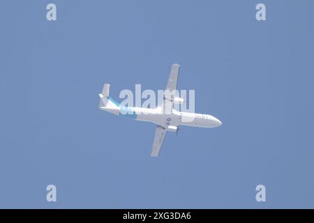 Chiangmai, Thailand - 1. Dezember 2023: RP-C7203 ATR 72-600 von AirSWIFT. Starten Sie vom Flughafen Chiang mai. Stockfoto