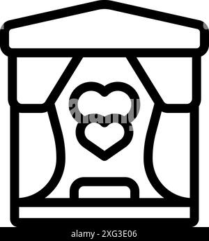 Romantischer Hochzeitsbogen mit Herzen, die Liebe und Engagement symbolisieren Stock Vektor
