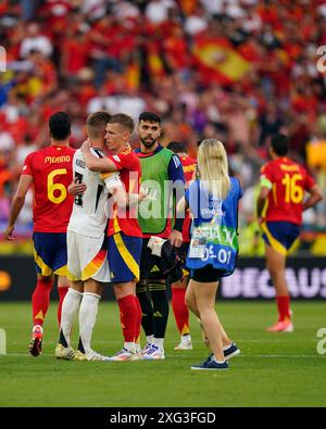 Stuttgart, Deutschland. Juli 2024. Während des Spiels der UEFA Euro 2024 zwischen Spanien und Deutschland. Das Viertelfinale fand am 5. Juli 2024 im Stadion Stuttgart statt. (Foto: Sergio Ruiz/PRESSINPHOTO) Credit: PRESSINPHOTO SPORTS AGENCY/Alamy Live News Stockfoto