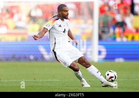 Stuttgart, Deutschland. Juli 2024. Jonatahn Tah (Deutschland) beim Spiel der UEFA Euro 2024 zwischen Spanien und Deutschland. Das Viertelfinale fand am 5. Juli 2024 im Stadion Stuttgart statt. (Foto: Sergio Ruiz/PRESSINPHOTO) Credit: PRESSINPHOTO SPORTS AGENCY/Alamy Live News Stockfoto
