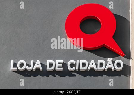 Portugal: Loja de Cidadao aka Loja do Cidadao oder Citizen Shop Symbol. Die Bürger haben eine zentrale Anlaufstelle mit vielen öffentlichen Dienststellen und Versorgungsunternehmen Stockfoto