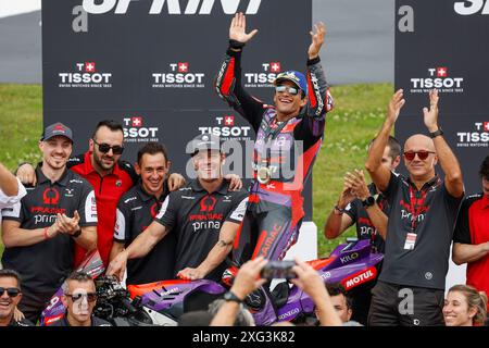 Hermsdorf, Deutschland. Juli 2024. Hermsdorf: Moto GP Sachsenring 2024 am 6. Juli 2024, (Foto: Jorgen Tap) ?89 Jorge Martin (ESP), Ducati, Prima Pramac Racing Credit: dpa/Alamy Live News Stockfoto