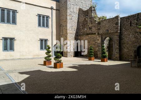 Ormond Castle ist eine Burg aus dem 15. Jahrhundert am Fluss Suir an der Ostseite von Carrick-on-Suir im County Tipperary, Irland Stockfoto