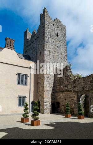 Ormond Castle ist eine Burg aus dem 15. Jahrhundert am Fluss Suir an der Ostseite von Carrick-on-Suir im County Tipperary, Irland Stockfoto