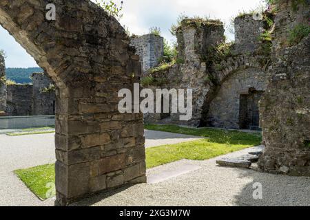 Ormond Castle ist eine Burg aus dem 15. Jahrhundert am Fluss Suir an der Ostseite von Carrick-on-Suir im County Tipperary, Irland Stockfoto