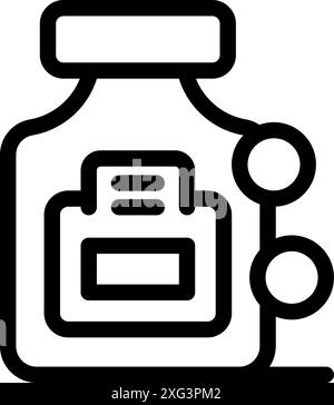 Einfaches, fett formatiertes Umrisssymbol einer Datenbank, die mit einem Netzwerk verbunden ist und die Datenintegration symbolisiert Stock Vektor