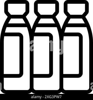 Einfaches Design von drei identischen Flaschen mit leeren Etiketten, ideal für die Präsentation einer neuen Produktlinie oder eines neuen Markenkonzepts Stock Vektor