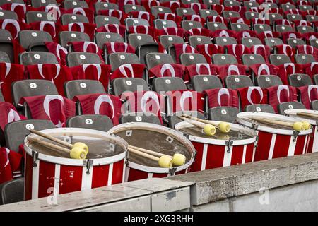 BERLIN, 06.07.2024, Olympiastadion , Fußball-Europameisterschaft Euro2024, Viertelfinalspiel Nr. 47 zwischen den Niederlanden und Turkiye . Überblick über das Stadion. Stockfoto