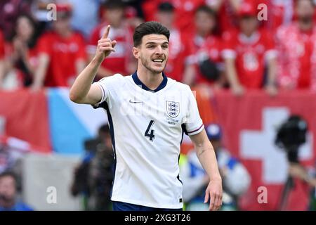 DÜSSELDORF - 06.07.2024, Declan Rice von England während des Viertelfinales der UEFA EURO 2024 zwischen England und der Schweiz in der Düsseldorf Arena am 6. Juli 2024 in Düsseldorf. ANP | Hollandse Hoogte | GERRIT VAN COLOGNE Stockfoto