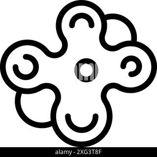 Das Symbol eines zappeligen Spinners, ein entspannendes Spielzeug für Jung und Alt Stock Vektor