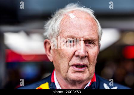Silverstone, Towcester, Großbritannien. Juli 2024. Helmut Marko (AUT Oracle Red Bull Racing Consultant während des Free Practice 3 am 3. Tag, samstag, 6. Juli 2024 des Formel 1 Qatar Airways British Grand Prix 2024, der vom 5. Juli bis 7. Juli 2024 auf der silverstone-Strecke stattfinden soll. Credit: Alessio de Marco/Alamy Live News Stockfoto
