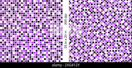Set aus 2 nahtlosen Fliesenmustern mit Mosaik. Tapete, Hintergrund, Geschenkpapier. Stockfoto