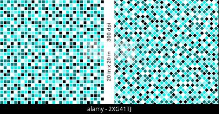 Set aus 2 nahtlosen Fliesenmustern mit Mosaik. Tapete, Hintergrund, Geschenkpapier. Stockfoto