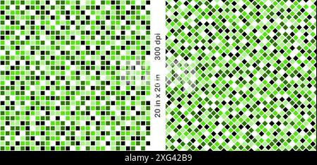 Set aus 2 nahtlosen Fliesenmustern mit Mosaik. Tapete, Hintergrund, Geschenkpapier. Stockfoto