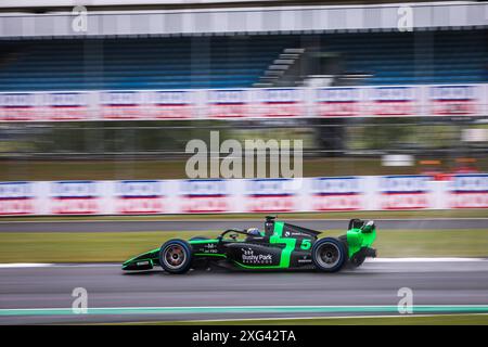 05 MALONY Zane (bar), Rodin Motorsport, Dallara F2 2024, Action während der 8. Runde der FIA Formel 2 Meisterschaft 2024 vom 5. Bis 7. Juli 2024 auf dem Silverstone Circuit in Silverstone, Großbritannien - Foto Xavi Bonilla / DPPI Stockfoto