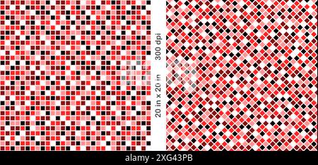 Set aus 2 nahtlosen Fliesenmustern mit Mosaik. Tapete, Hintergrund, Geschenkpapier. Stockfoto