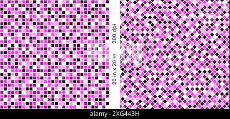 Set aus 2 nahtlosen Fliesenmustern mit Mosaik. Tapete, Hintergrund, Geschenkpapier. Stockfoto