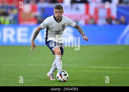 Düsseldorf, Deutschland. Juli 2024. Fußball, UEFA Euro 2024, Europameisterschaft, England - Schweiz, Endrunde, Viertelfinale, Düsseldorf Arena, Englands Kieran Trippier in Aktion. Quelle: Marius Becker/dpa/Alamy Live News Stockfoto