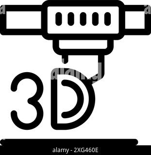 Der 3D-Drucker erstellt ein dreidimensionales Objekt aus einem digitalen Modell Stock Vektor