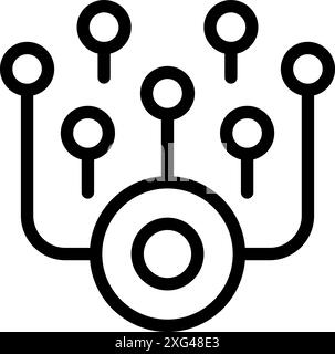 Der Netzwerk-Hub verbindet Geräte mit Datenübertragungsinformationen Stock Vektor