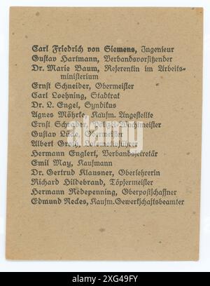 Stimmzettel/ Wahlzettel der Reichstagswahl 1920 - die Reichstagswahl vom 6. Juni 1920 war die zweite Wahl während der Weimarer Republik und die erste zu einem regulären Deutschen Reichstag. Die Bundestagswahl 1920 fand am 6. Juni 1920 zur Wahl des ersten Reichstags der Weimarer Republik statt. Sie folgte der im Januar 1919 gewählten Weimarer Nationalversammlung, die die republikanische Verfassung ausgearbeitet und ratifiziert hatte. Stockfoto