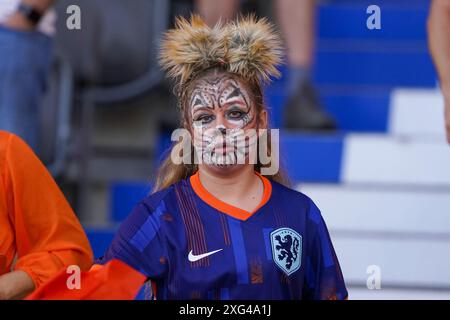 Berlin, Deutschland. Juli 2024. BERLIN, DEUTSCHLAND - 6. JULI: Holland-Unterstützer beim Viertelfinalspiel der UEFA EURO 2024 zwischen den Niederlanden und Turkiye im Olympiastadion am 6. Juli 2024 in Berlin. (Foto von Andre Weening/Orange Pictures) Credit: Orange Pics BV/Alamy Live News Stockfoto