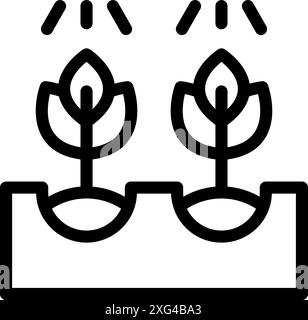 Smart Farm System Pflanzensymbol, hydroponisches automatisches Bewässerungssystem Stock Vektor