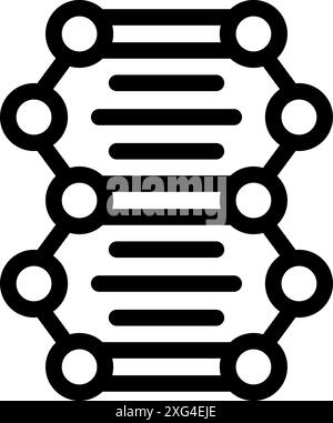 Schwarz-weißes Symbol, das eine Molekülstruktur darstellt, wahrscheinlich eine dna-Sequenz Stock Vektor