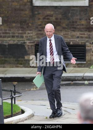 London, UK, 5. Juli 2024. Der neu ernannte Kanzler von Herzogtum Lancaster, Pat McFadden, trifft in der Downing Street 10 in London ein Stockfoto