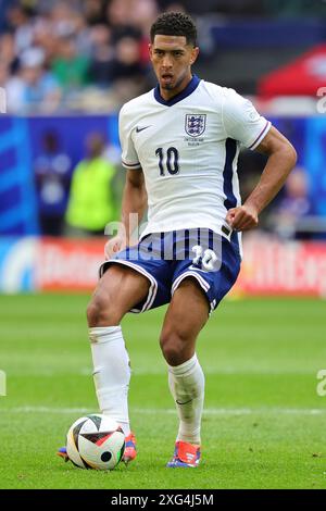 Düsseldorf, Deutschland. Juli 2024. Jude Bellingham aus England während des Fußball-Viertelfinales der Euro 2024 zwischen England und der Schweiz im Düsseldorfer Arena Stadium in Düsseldorf (Deutschland), 6. Juli 2024. Quelle: Insidefoto di andrea staccioli/Alamy Live News Stockfoto