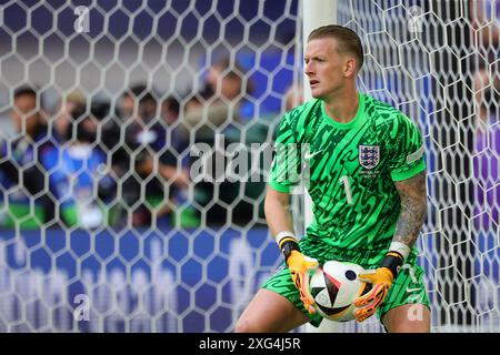 Düsseldorf, Deutschland. Juli 2024. Jordan Pickford aus England während des Viertelfinalspiels der EM 2024 zwischen England und der Schweiz im Düsseldorfer Arena Stadium in Düsseldorf (Deutschland), 6. Juli 2024. Quelle: Insidefoto di andrea staccioli/Alamy Live News Stockfoto