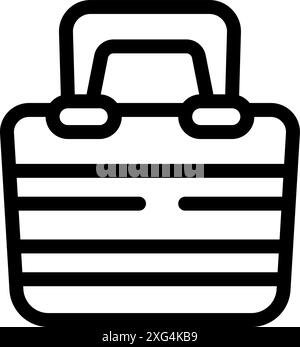 Einfaches schwarz-weißes Lunchbox-Symbol, das das Konzept der Lagerung oder Zubereitung von Speisen darstellt Stock Vektor