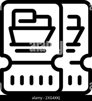 Symbol für ein Kreuzfahrtticket, das den Zugang zu einer Fähre für die Fahrt gewährt Stock Vektor