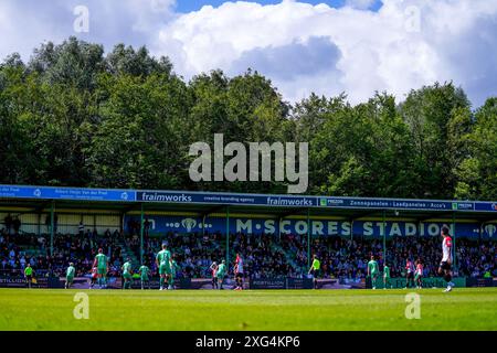 Dordrecht, Niederlande. Juli 2024. DORDRECHT, 06.07.2024, M-Scores Stadium, Freundschaftsspiel, Staffel 2024/2025, Fußball . Spiel zwischen Dordrecht und Feyenoord. Überblick während des Spiels Credit: Pro Shots/Alamy Live News Stockfoto