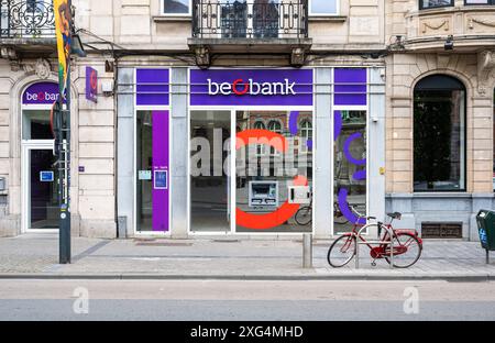 Leuven, Flandern, Belgien, Juni 30 2024 - Fassade einer Agentur der Firma Beobank Stockfoto