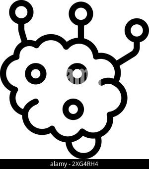 Einfaches Symbol einer Cloud mit verbundenen Rechenzentren, das Cloud-Computing und Netzwerkinfrastruktur repräsentiert Stock Vektor