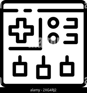 Online-Plattform für medizinische Fernkonsultationsdienste, Anzeige von Patientendaten und medizinischen Informationen Stock Vektor