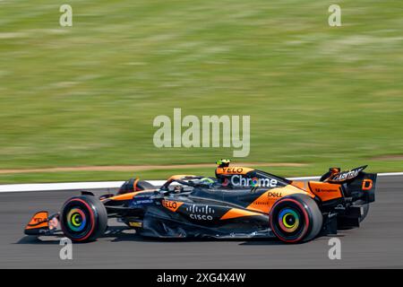 Silverstone (Towcester), Großbritannien, 6. Juli 2024, Lewis Lando Norris sicherte sich P3 während des Qualifyings vor dem Großen Preis von Großbritannien. Quelle: Christopher Neve/Alamy Live News Stockfoto