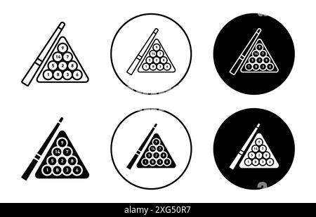Billard-Symbol-Vektor-Logo-Set-Sammlung für Web-App-ui Stock Vektor